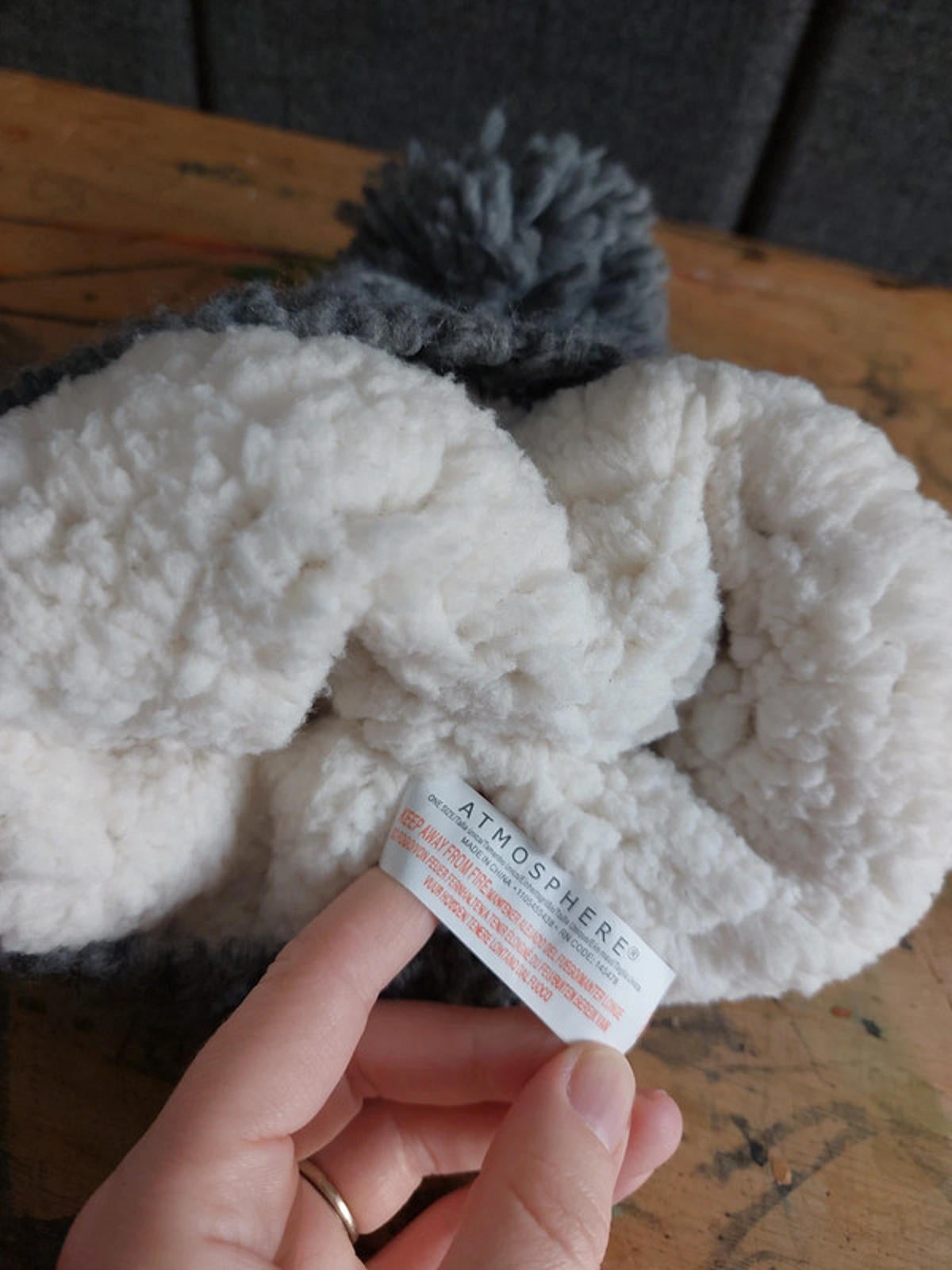 Grey bobble hat