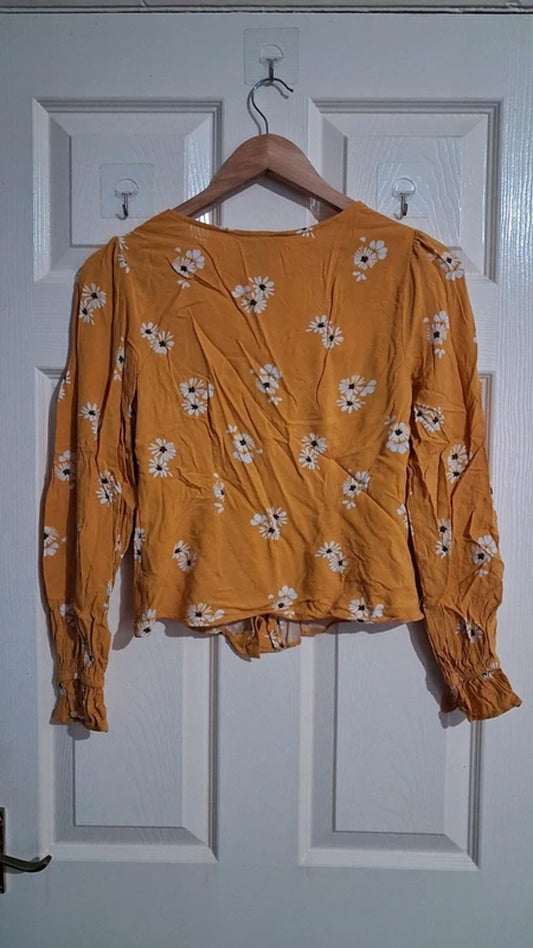 Floral mustard blouse UK10