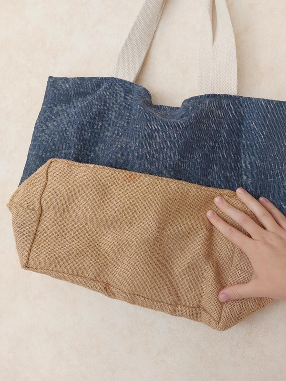 Blue and brown bag