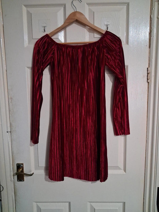 Velvet burgundy dress UK8