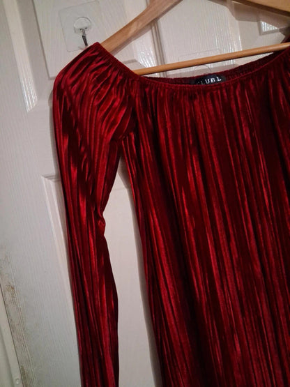 Velvet burgundy dress UK8
