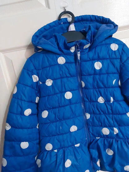 Blue polka dot coat