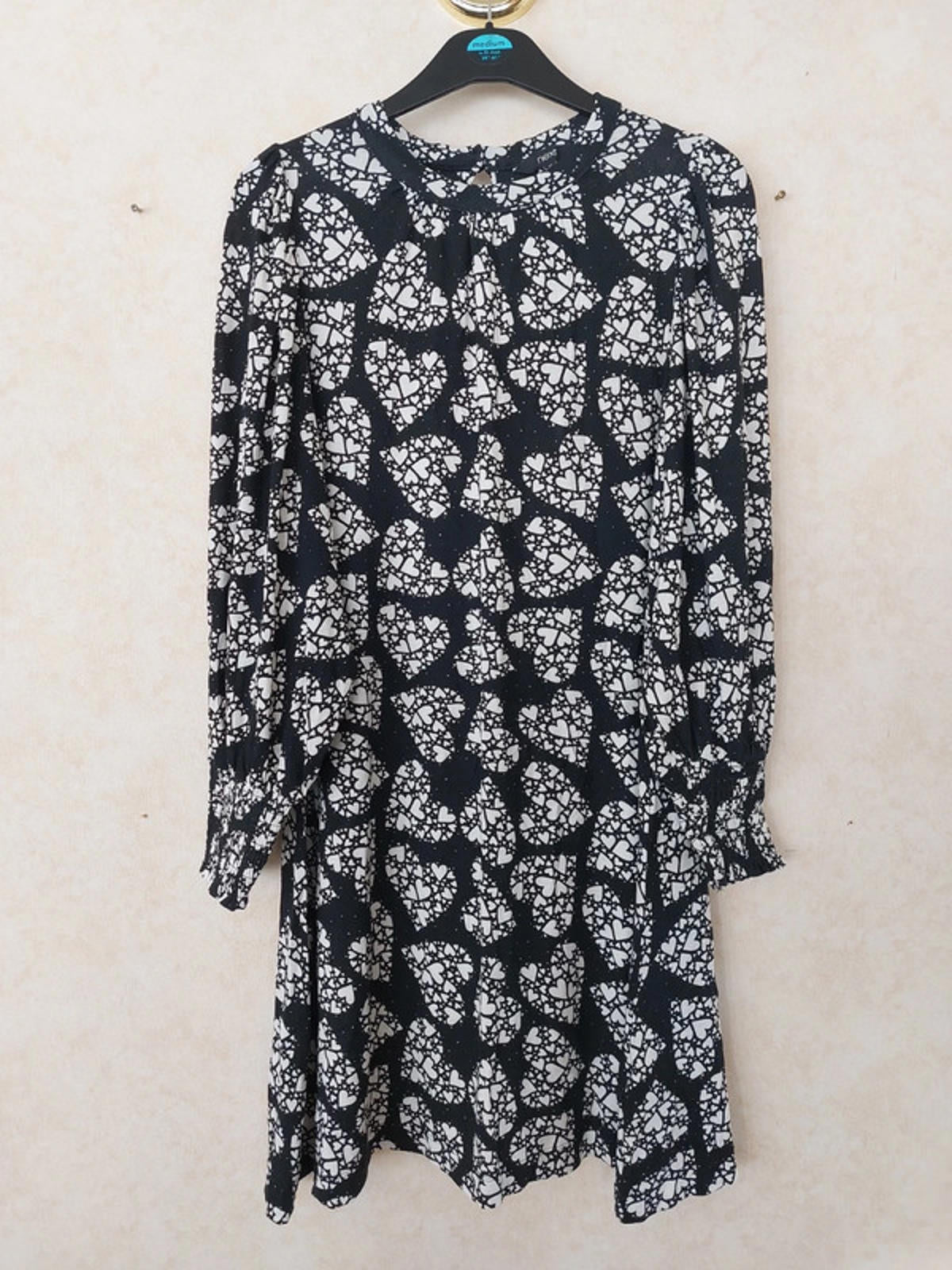 Monochrome hearts dress UK10