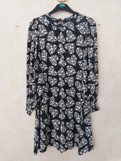 Monochrome hearts dress UK10