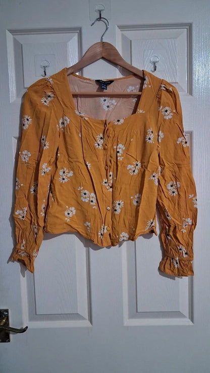 Floral mustard blouse UK10