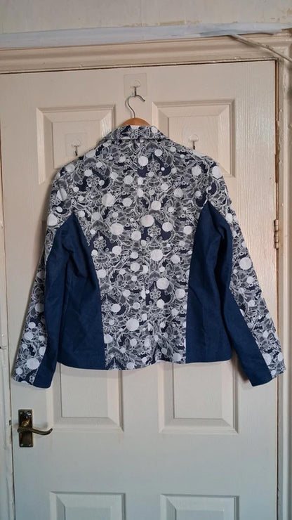 Blue and white blazer UK12