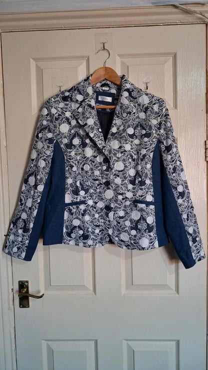 Blue and white blazer UK12