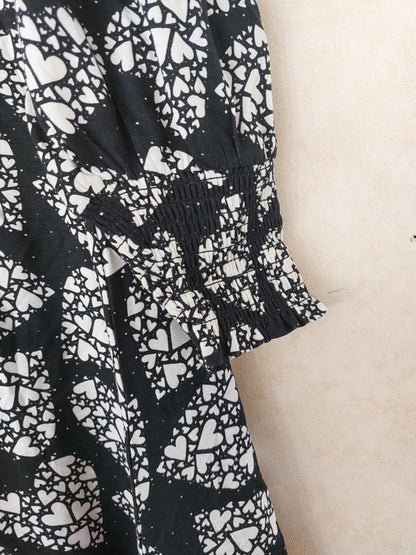 Monochrome hearts dress UK10