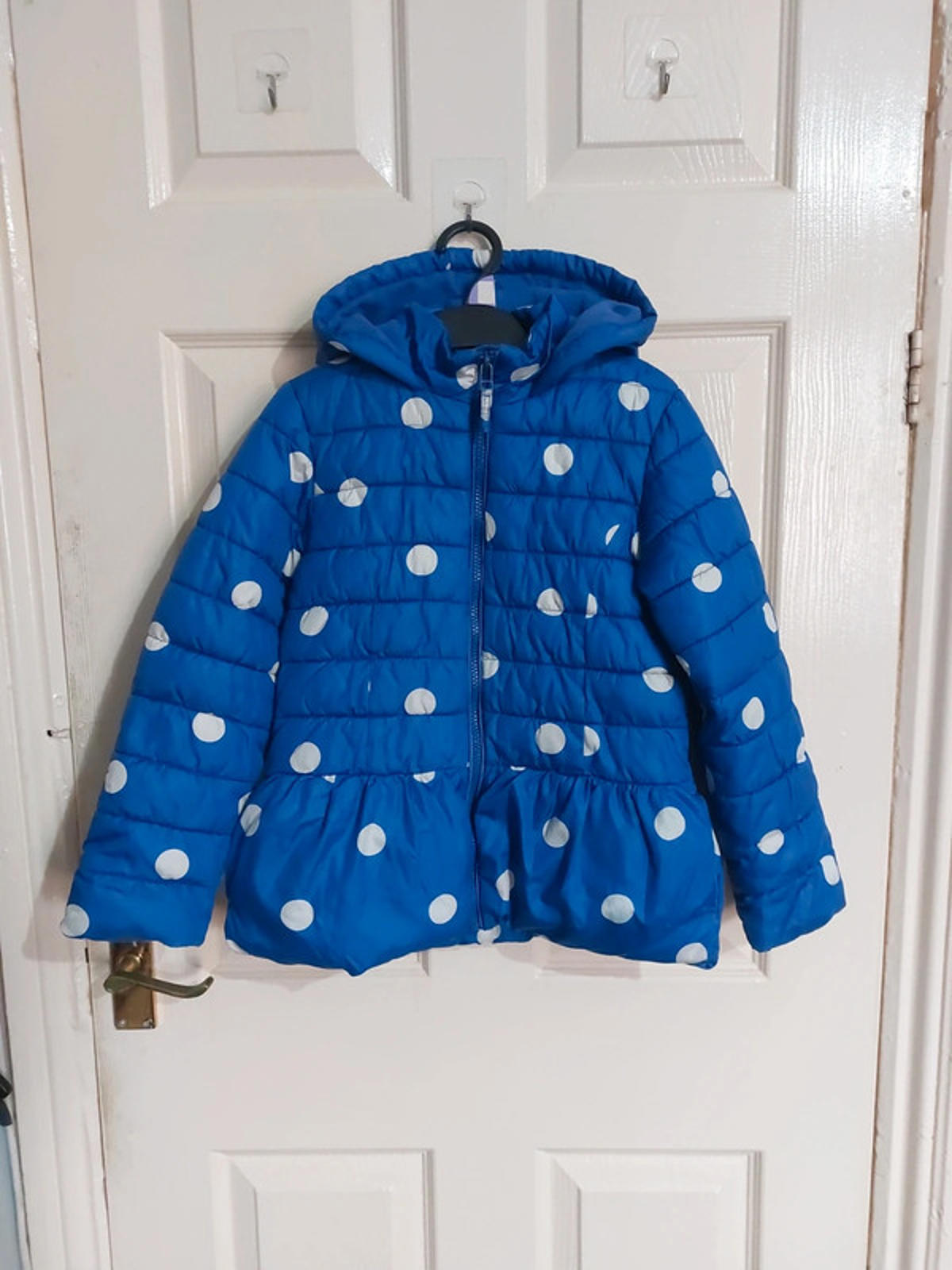 Blue polka dot coat
