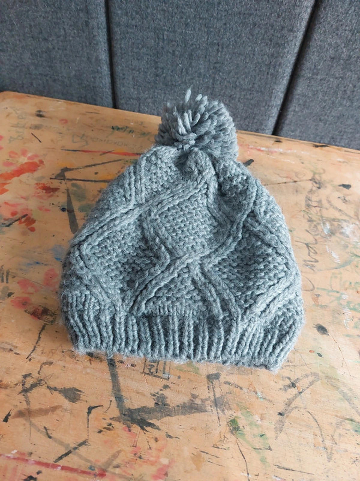 Grey bobble hat