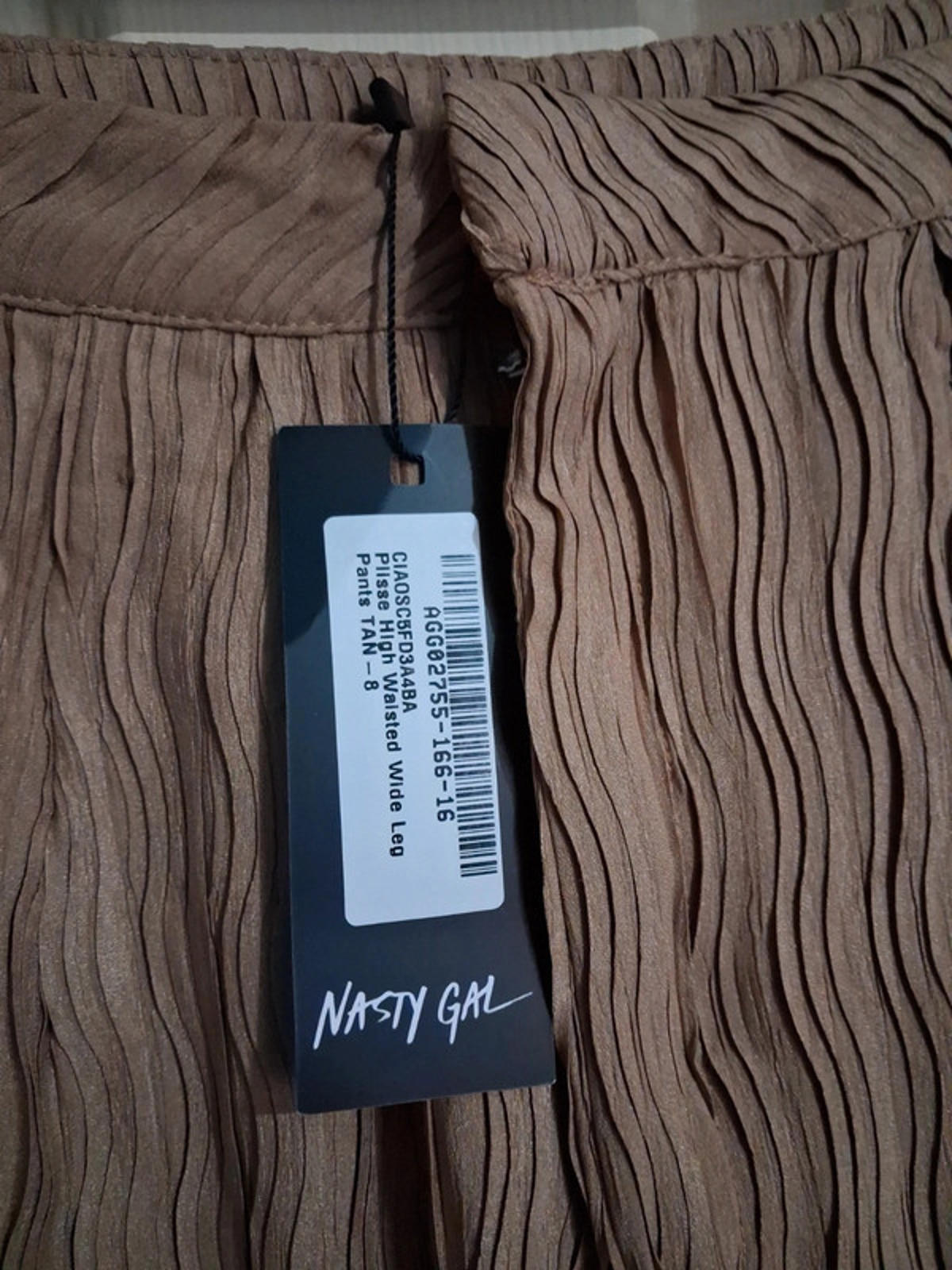 Brown pleated trousers UK8