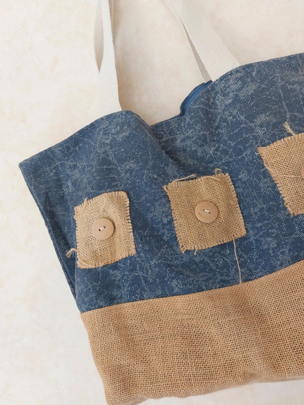 Blue and brown bag