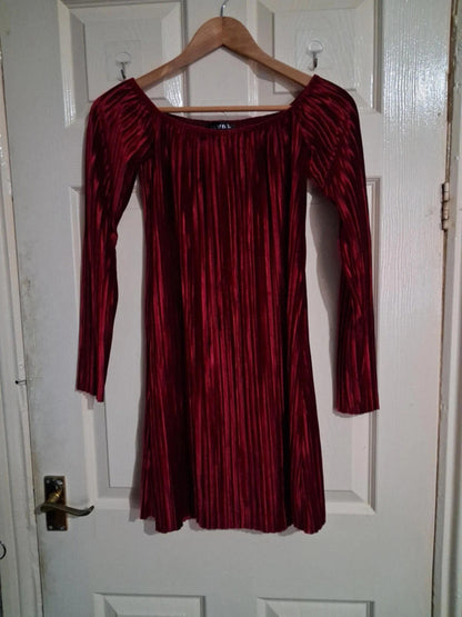 Velvet burgundy dress UK8