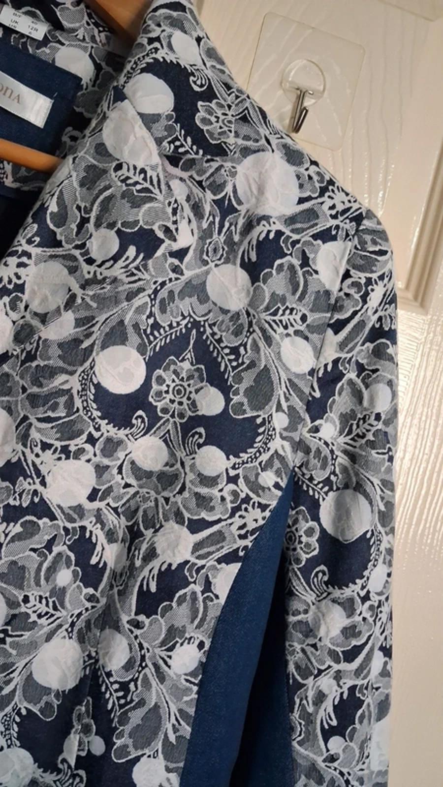 Blue and white blazer UK12