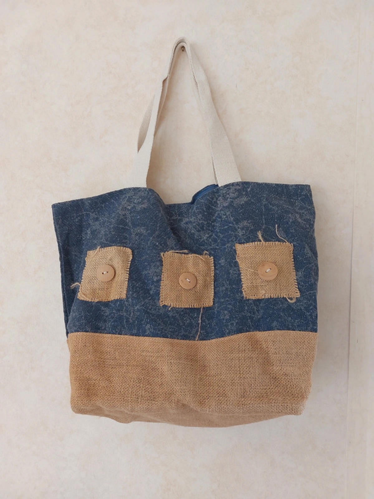 Blue and brown bag
