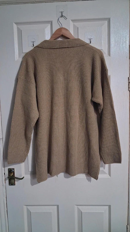 Ribbed beige jumper UK14/16