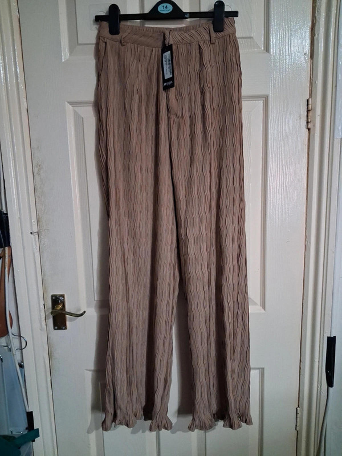 Brown pleated trousers UK8