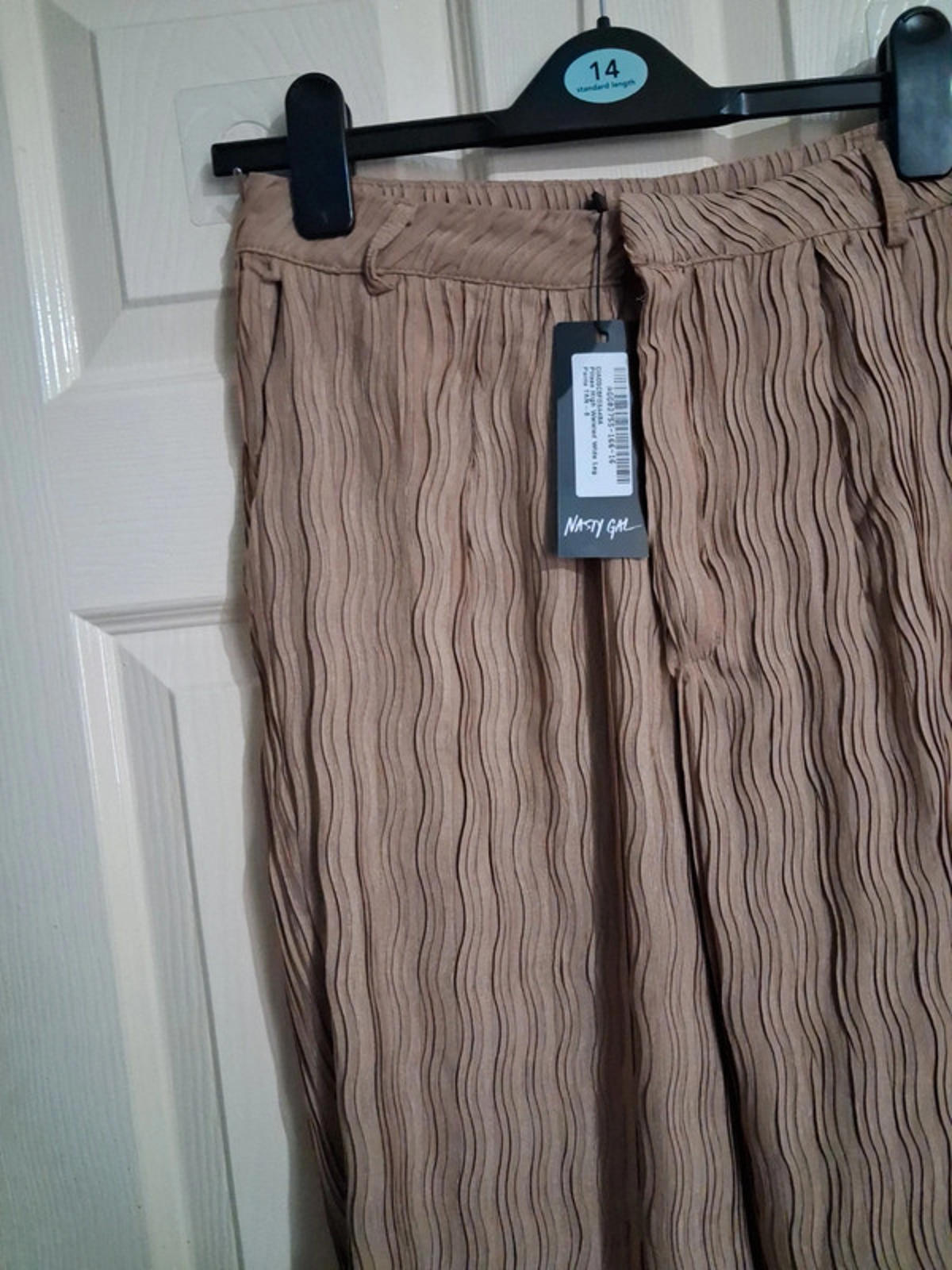 Brown pleated trousers UK8