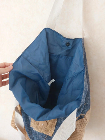 Blue and brown bag