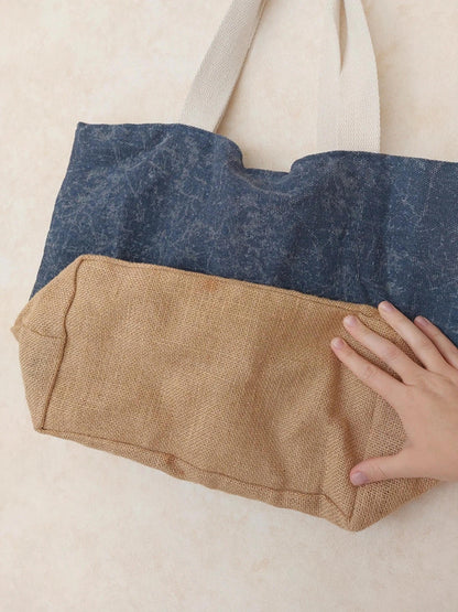 Blue and brown bag