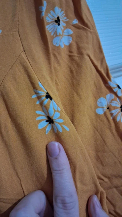 Floral mustard blouse UK10