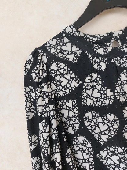 Monochrome hearts dress UK10