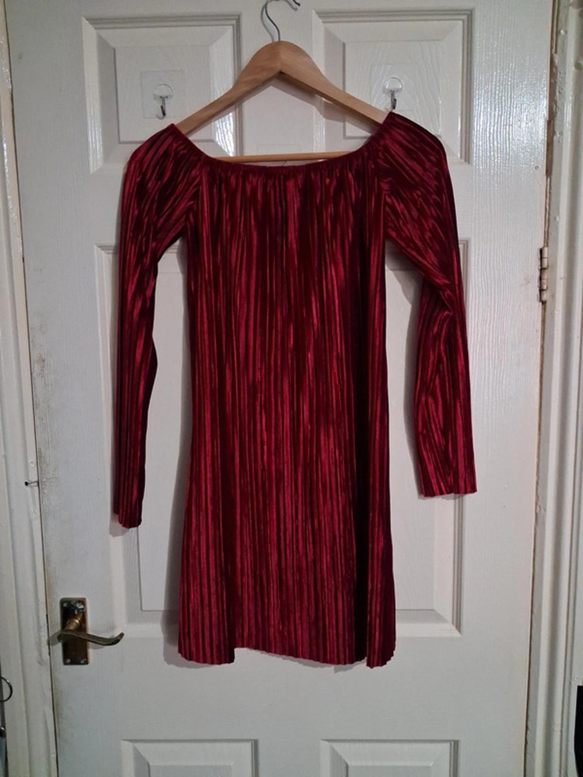 Velvet burgundy dress UK8