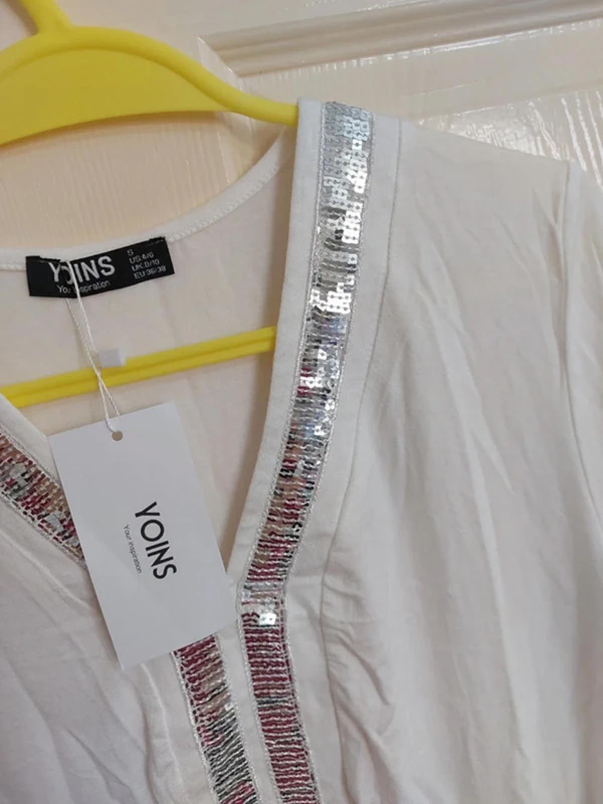 Sparkly cream top UK S/8/10