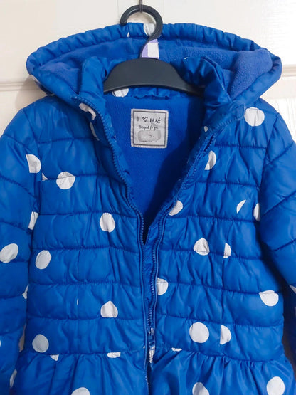 Blue polka dot coat